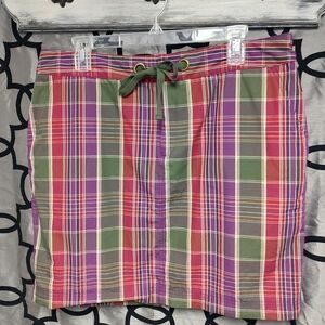 Chaps Multicolor Plaid Size 14 Cotton Pencil Skirt!